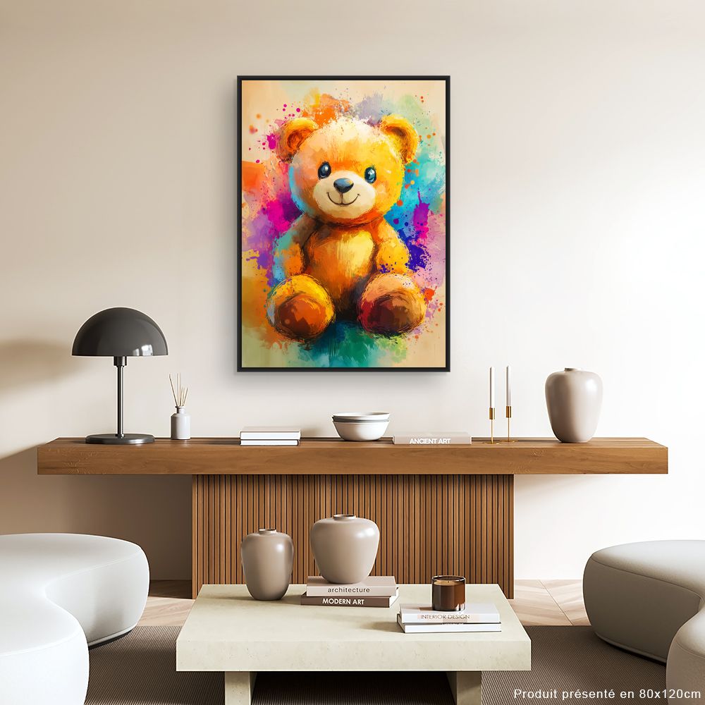 Tableau 'Ourson éclatant'