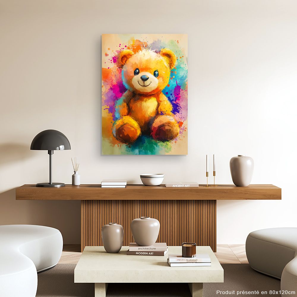 Tableau 'Ourson éclatant'