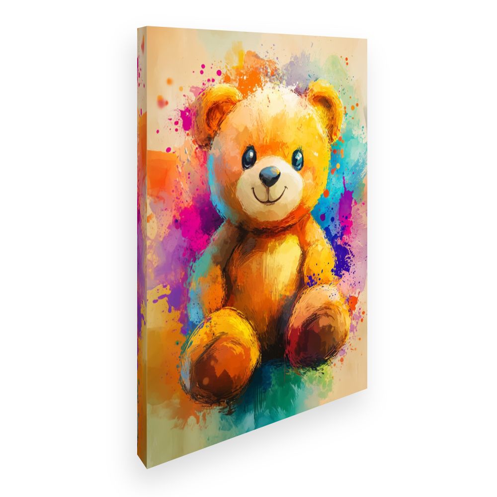 Tableau imprimé pour enfants 'Ourson éclatant'