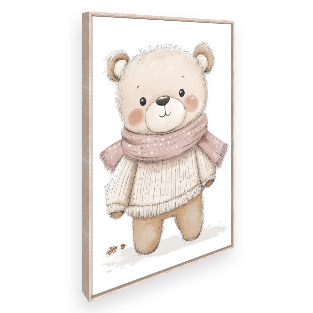 Tableau imprimé pour enfants 'Ourson duveteux'