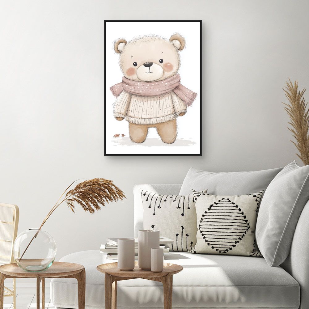 Tableau 'Ourson duveteux'