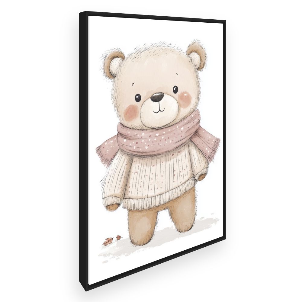 Tableau imprimé pour enfants 'Ourson duveteux'