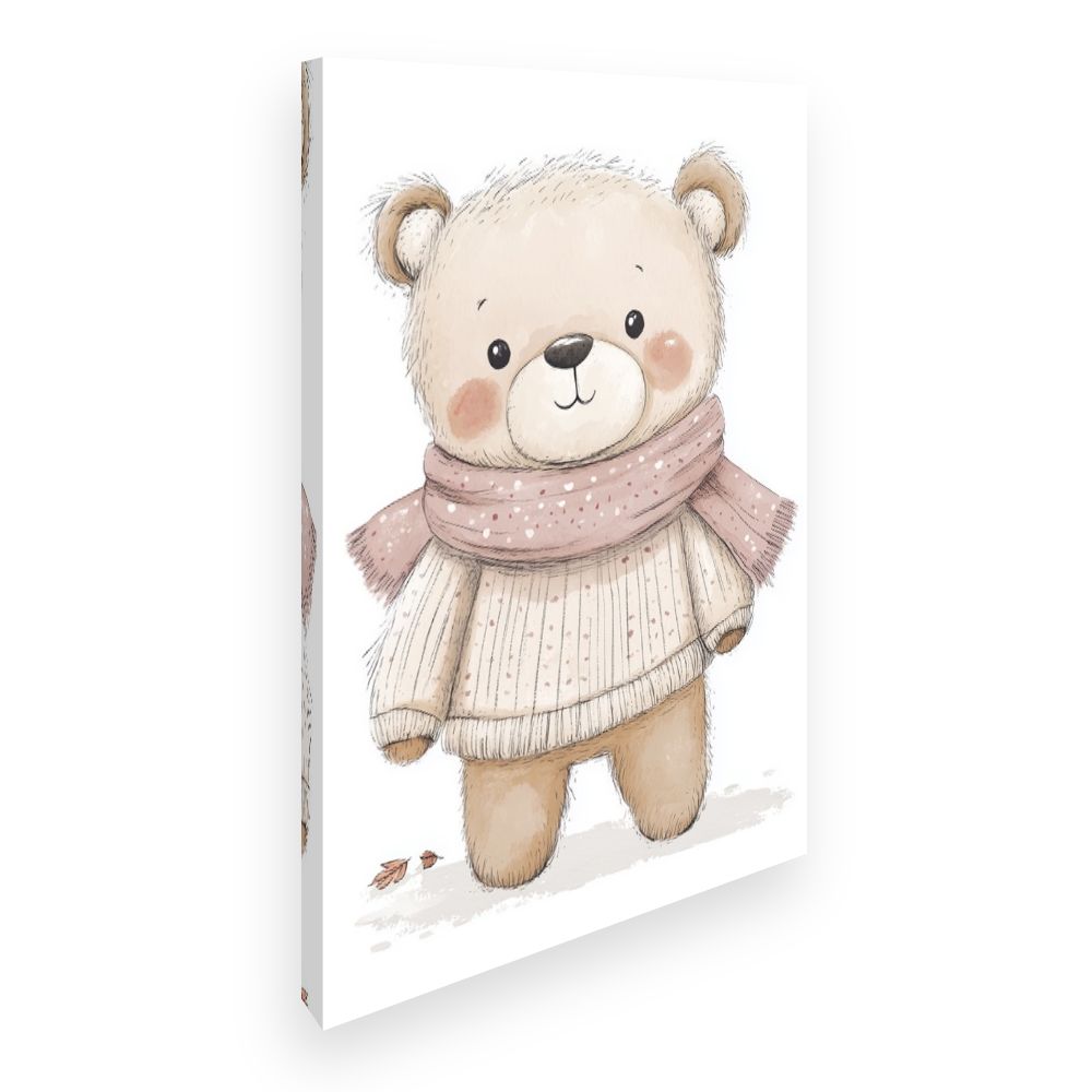 Tableau imprimé pour enfants 'Ourson duveteux'