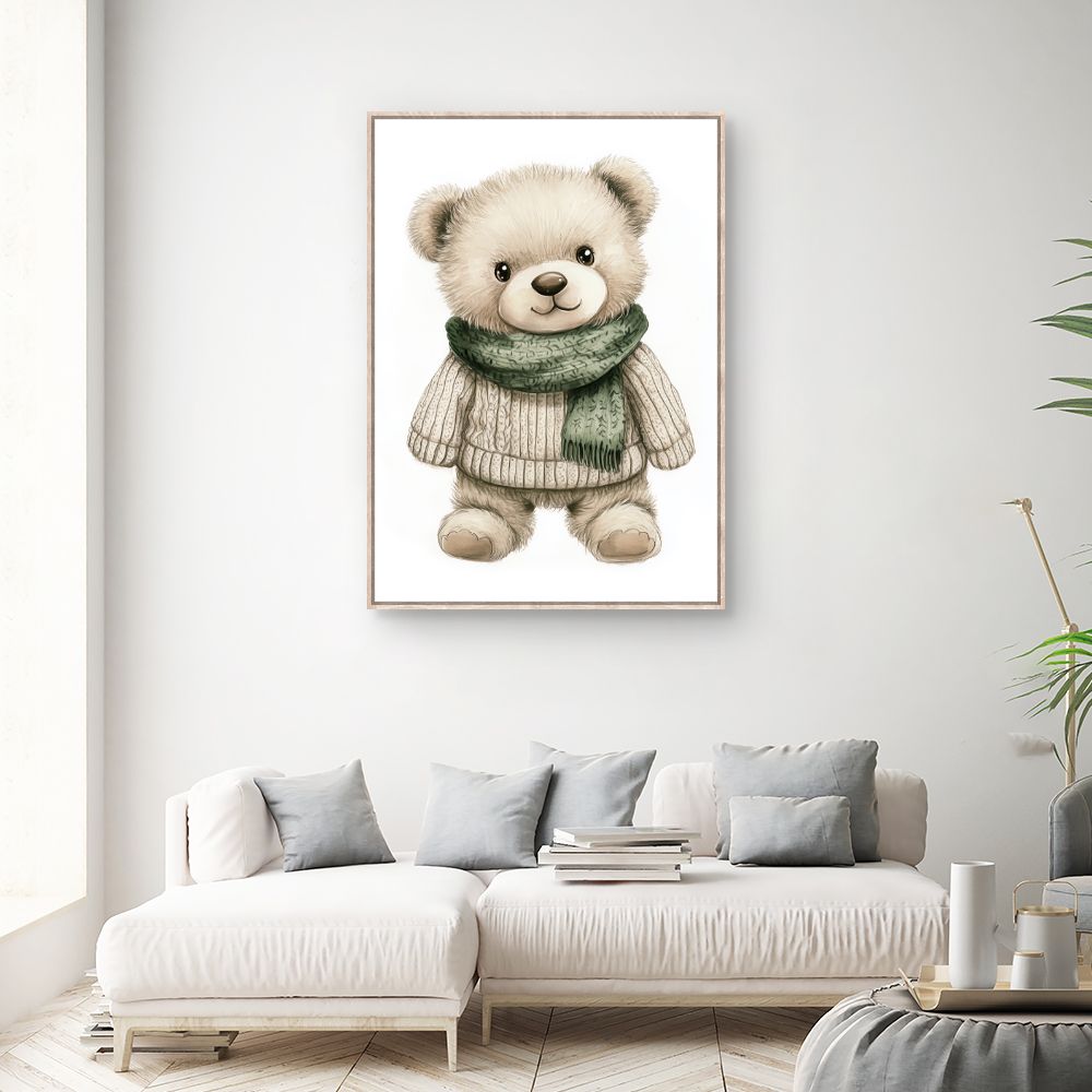 Tableau 'Ourson douillet'