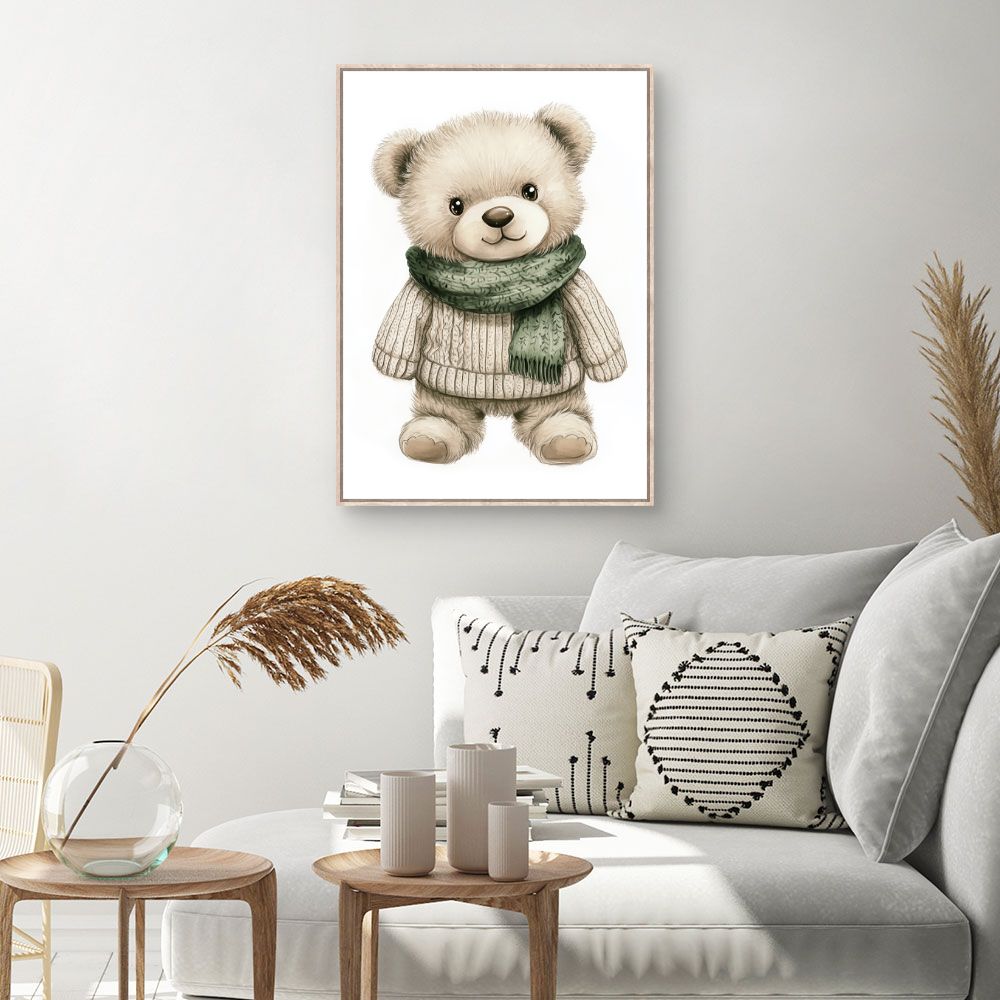 Tableau 'Ourson douillet'