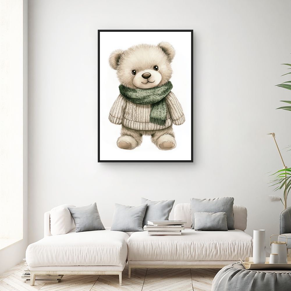 Tableau 'Ourson douillet'