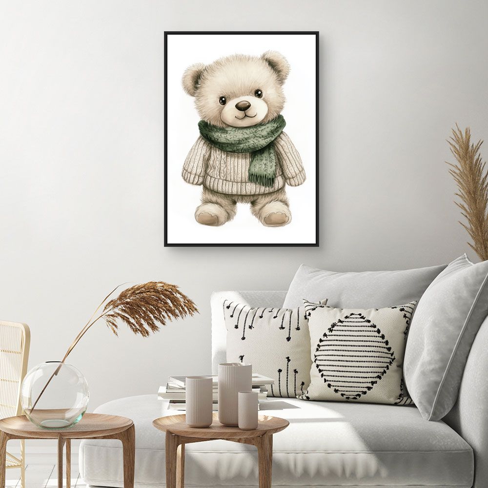 Tableau 'Ourson douillet'