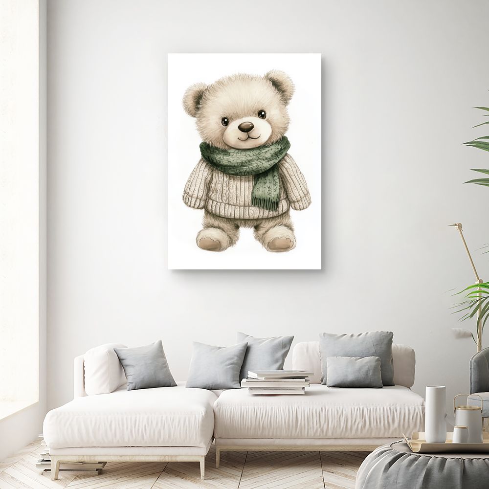 Tableau 'Ourson douillet'