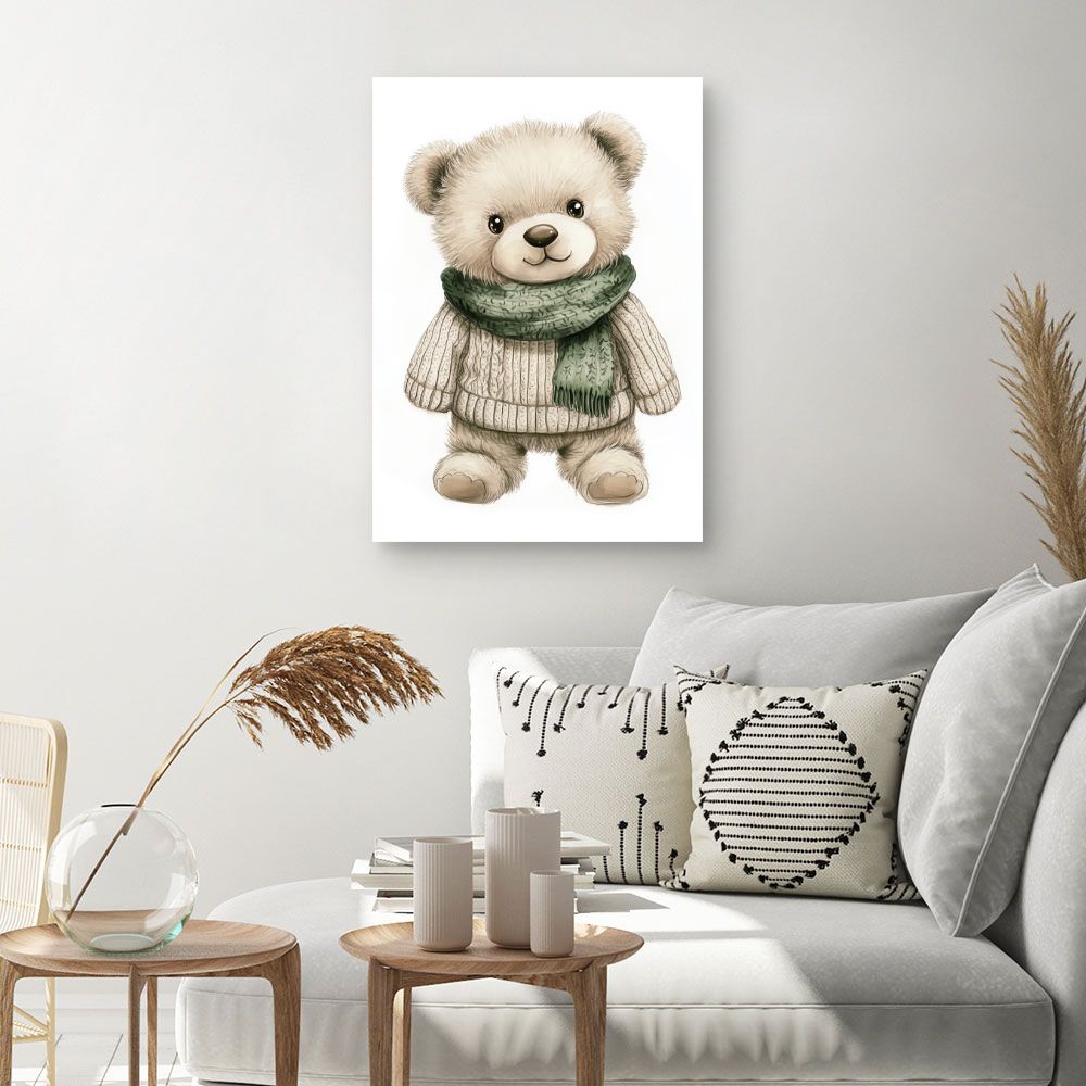 Tableau 'Ourson douillet'