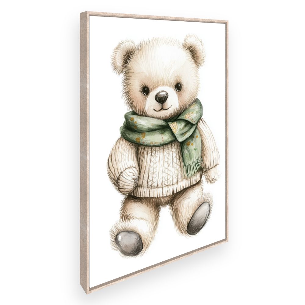 Tableau imprimé pour enfants 'Ourson chaleureux'