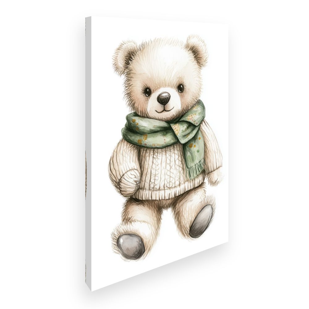 Tableau imprimé pour enfants 'Ourson chaleureux'