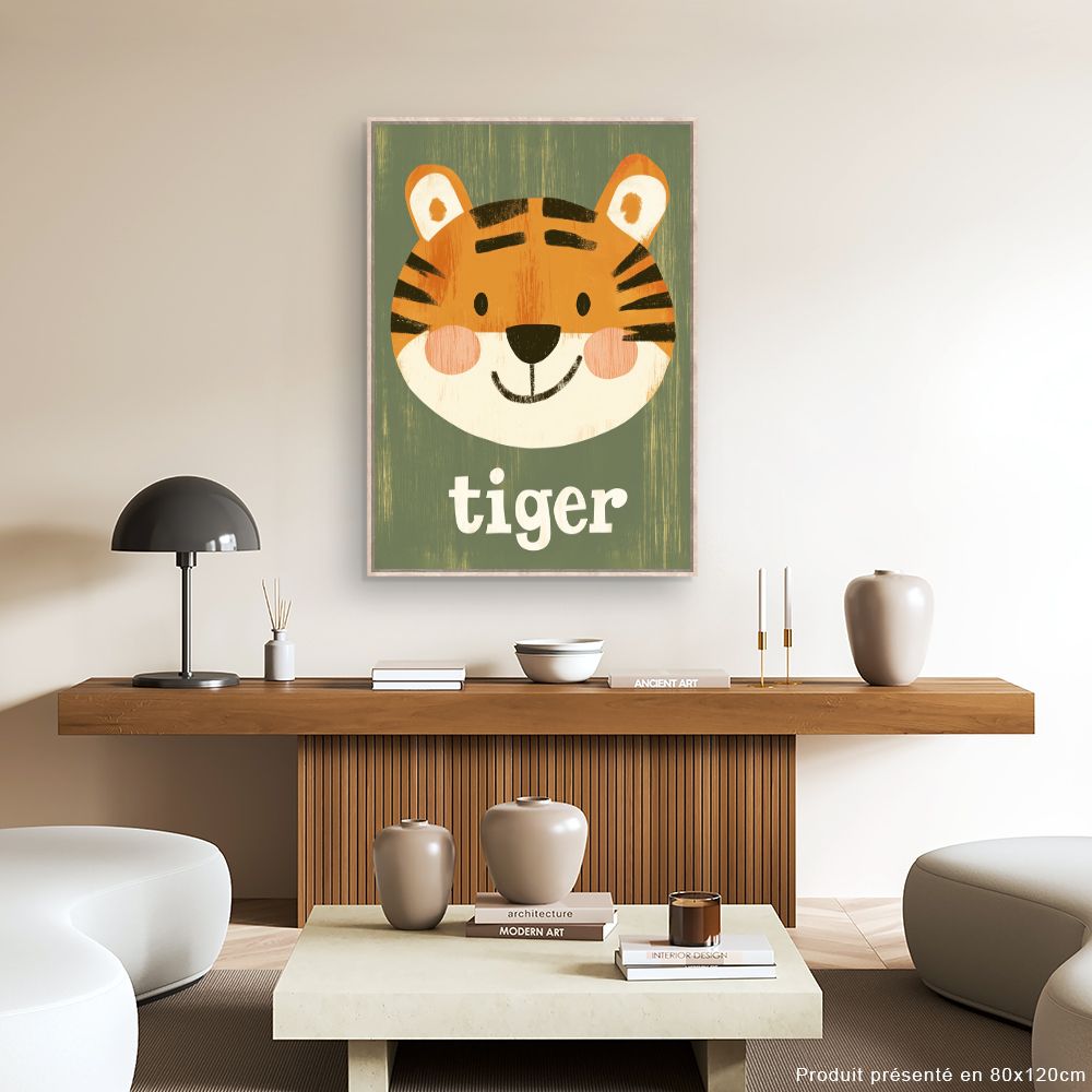 Tableau 'Tigre souriant'