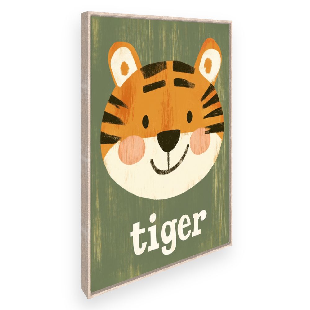 Tableau imprimé pour enfants 'Tigre souriant'