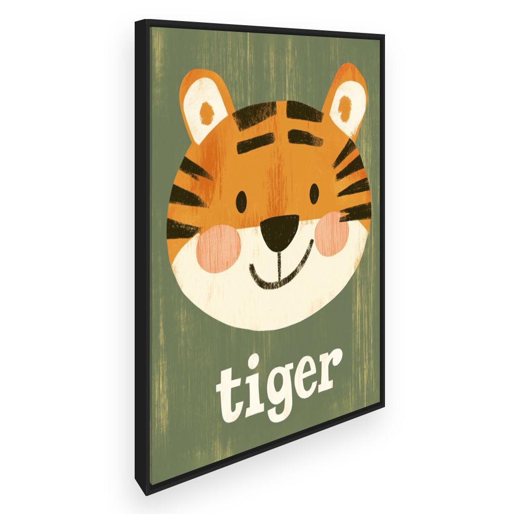 Tableau imprimé pour enfants 'Tigre souriant'