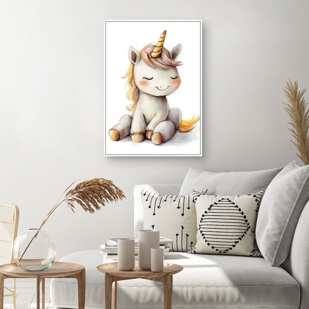 Tableau imprimé pour enfants 'Licorne adorable'