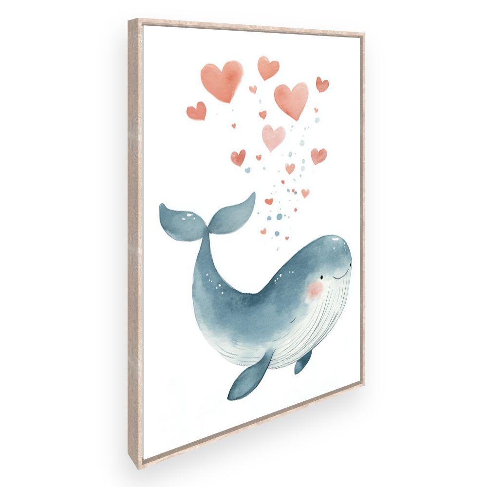 Tableau imprimé pour enfants 'Baleine joueuse'