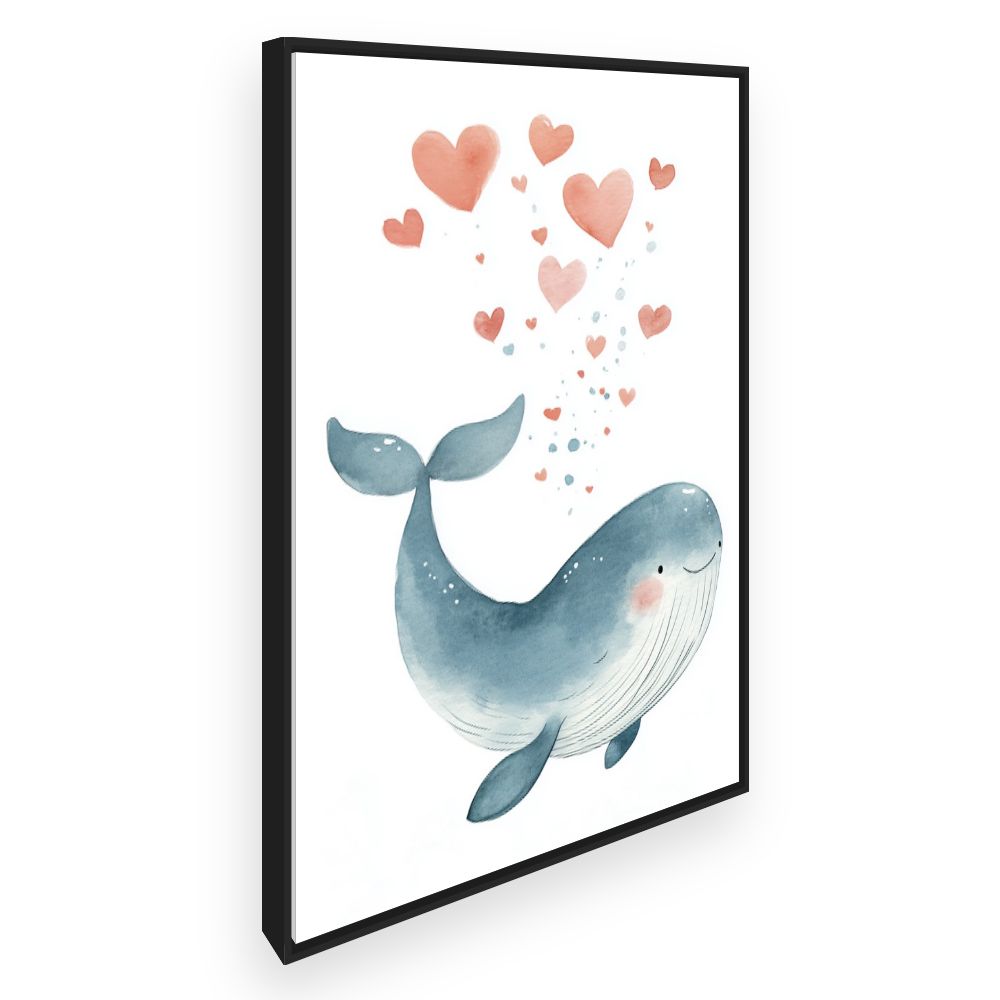 Tableau imprimé pour enfants 'Baleine joueuse'
