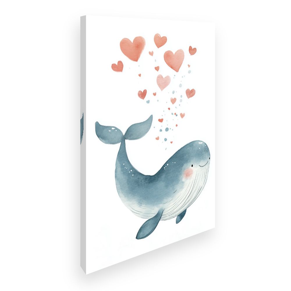 Tableau imprimé pour enfants 'Baleine joueuse'