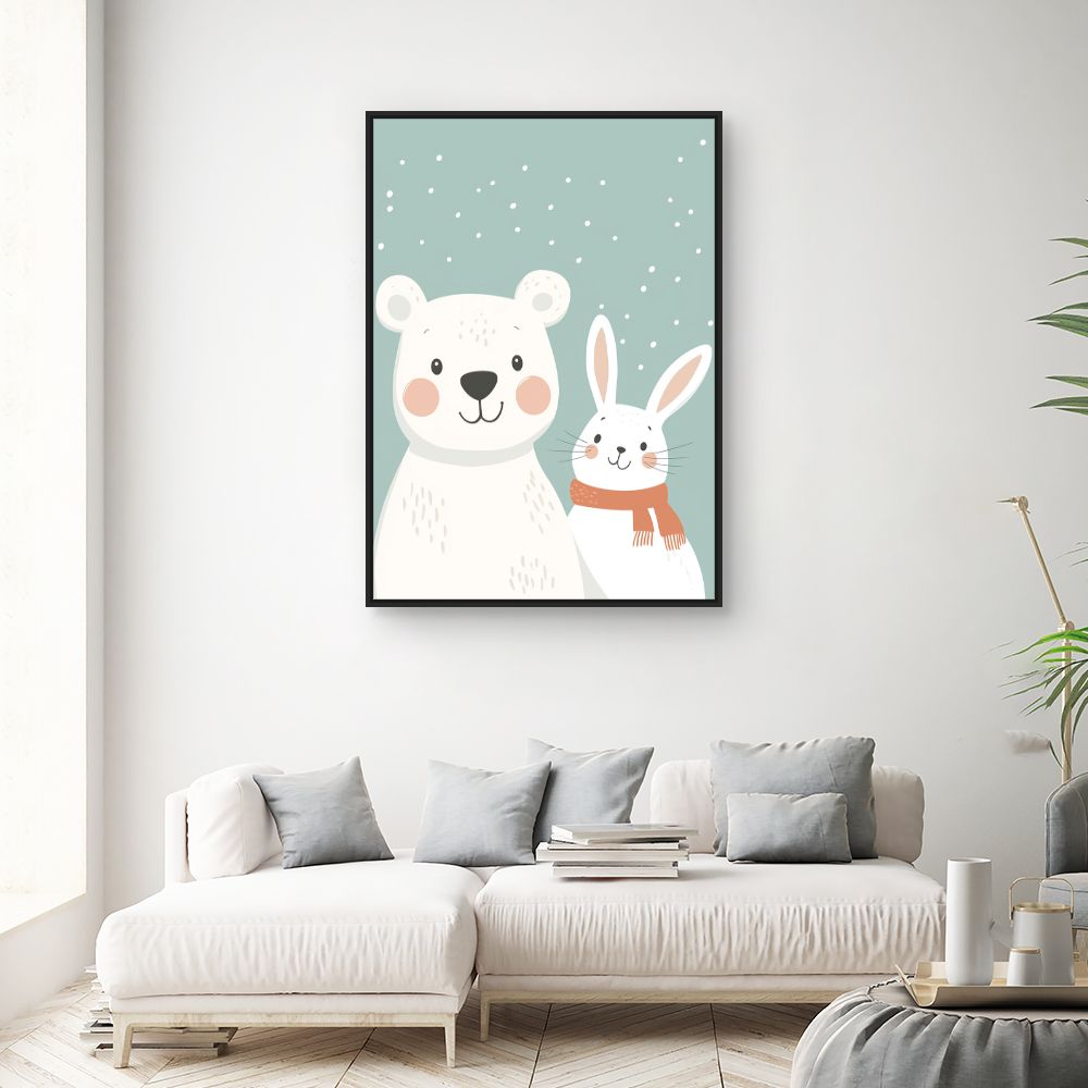 Tableau imprimé pour enfants 'Animaux adorables'