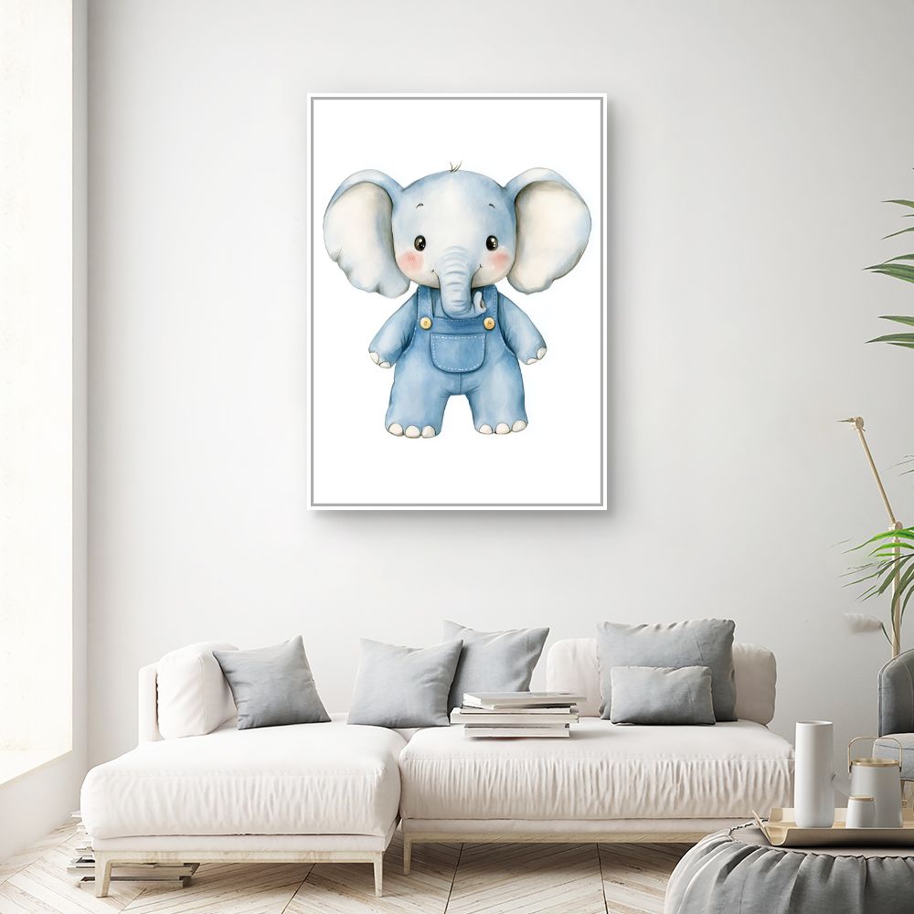 Tableau imprimé pour enfants 'Éléphant adorable'
