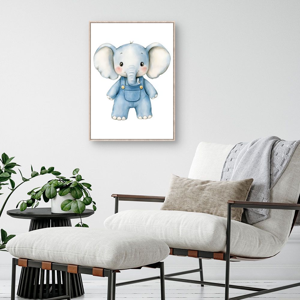 Tableau imprimé pour enfants 'Éléphant adorable'