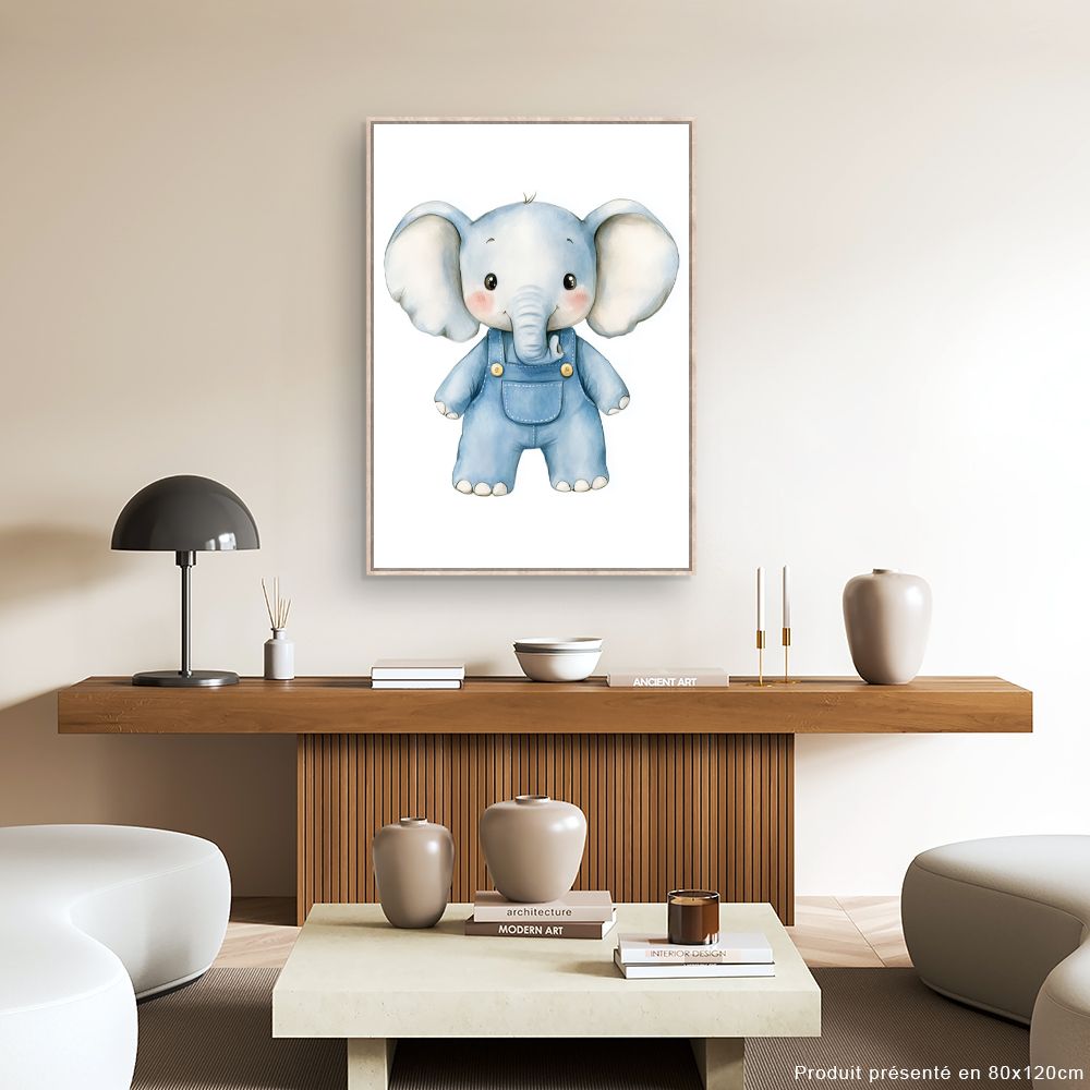 Tableau imprimé pour enfants 'Éléphant adorable'