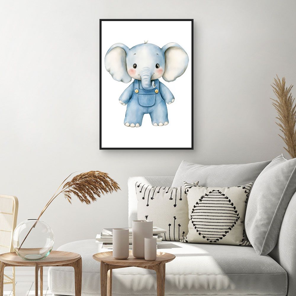 Tableau imprimé pour enfants 'Éléphant adorable'