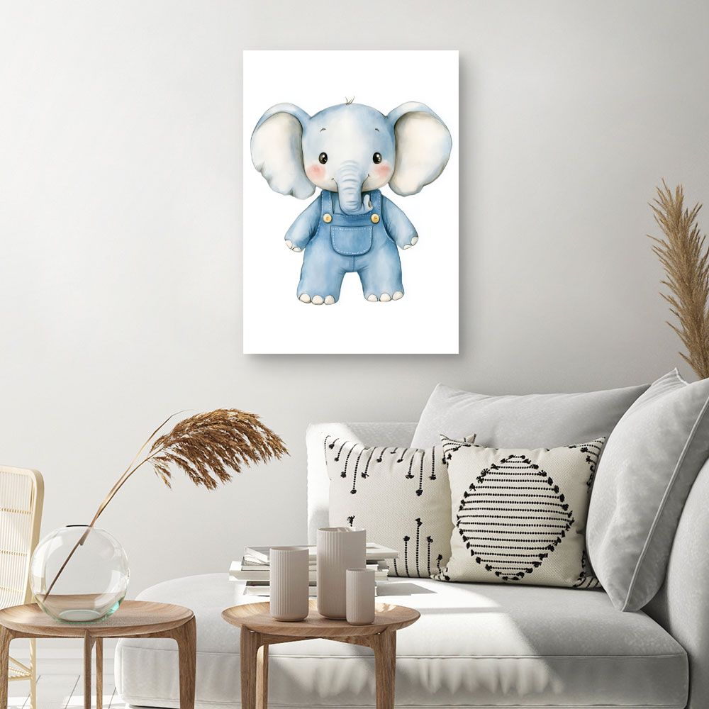 Tableau imprimé pour enfants 'Éléphant adorable'