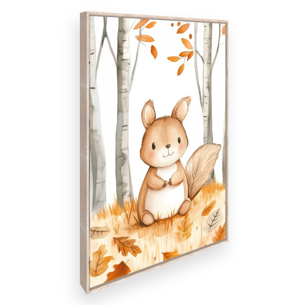 Tableau imprimé pour enfants 'Écureuil automnal charmant'