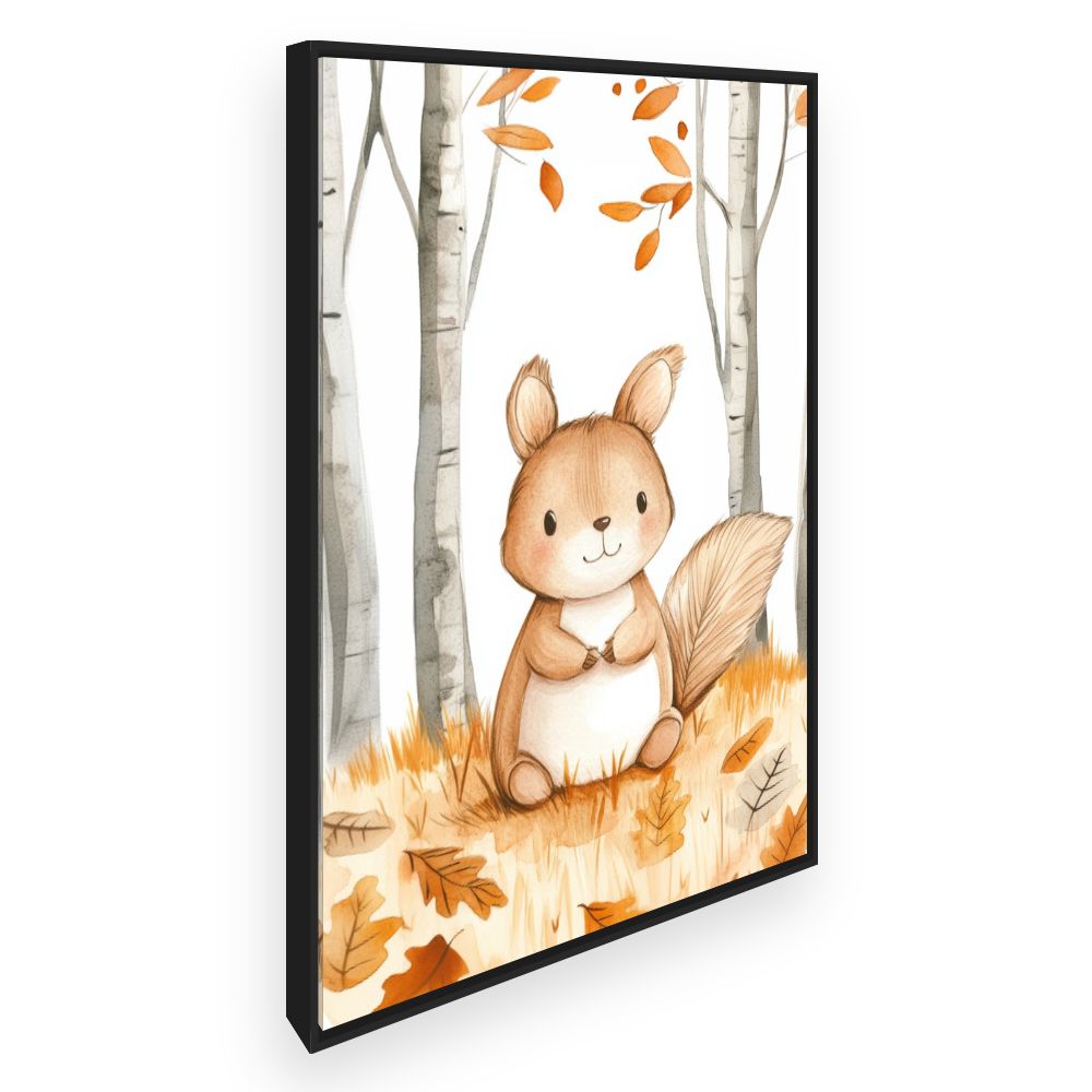 Tableau imprimé pour enfants 'Écureuil automnal charmant'