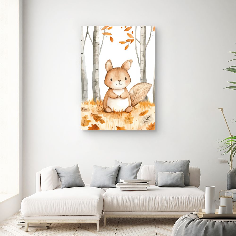 Tableau 'Écureuil automnal charmant'