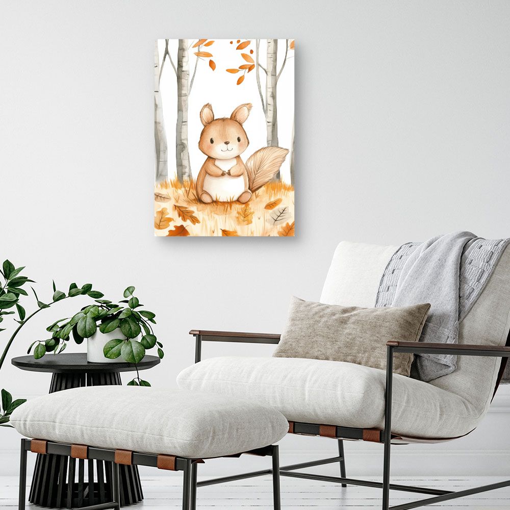 Tableau 'Écureuil automnal charmant'