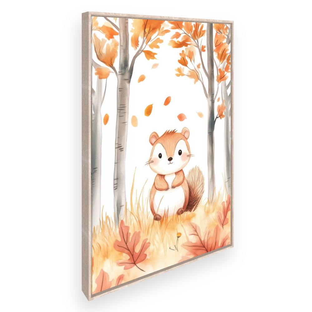 Tableau imprimé pour enfants 'Écureuil automnal'