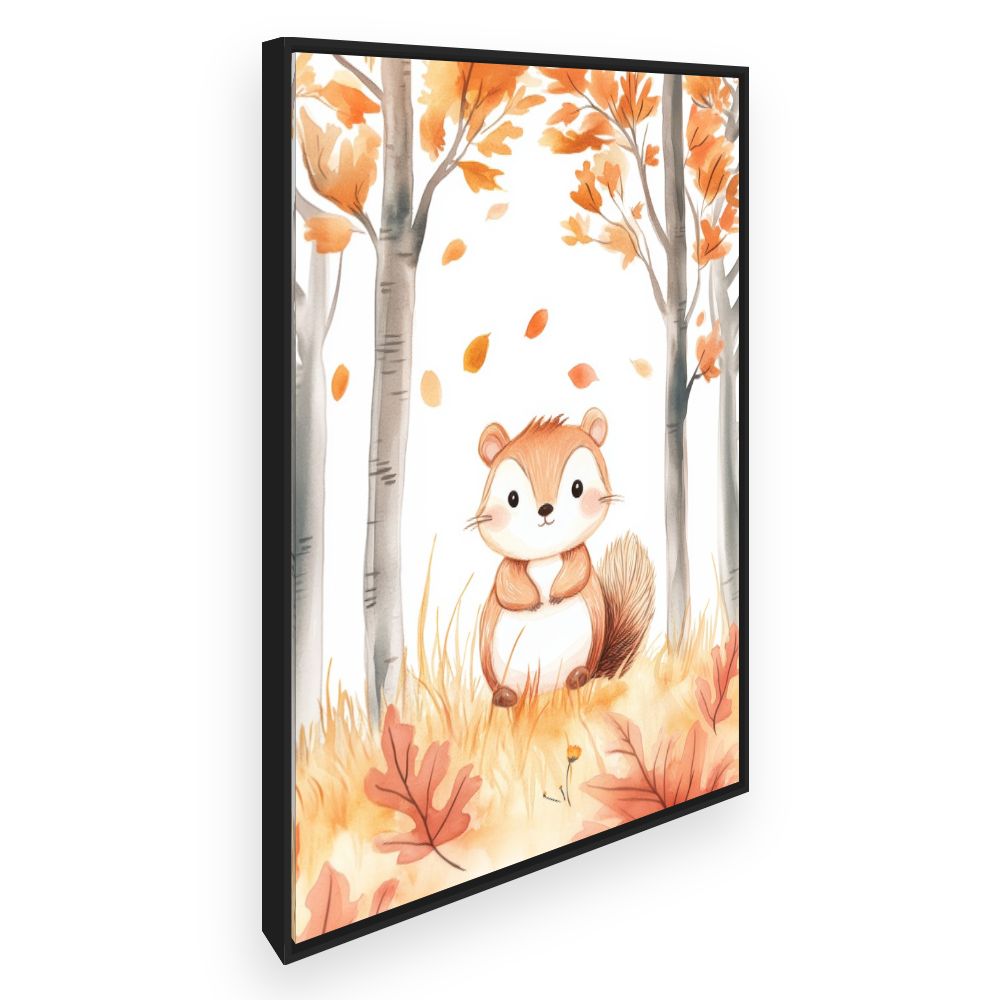Tableau imprimé pour enfants 'Écureuil automnal'