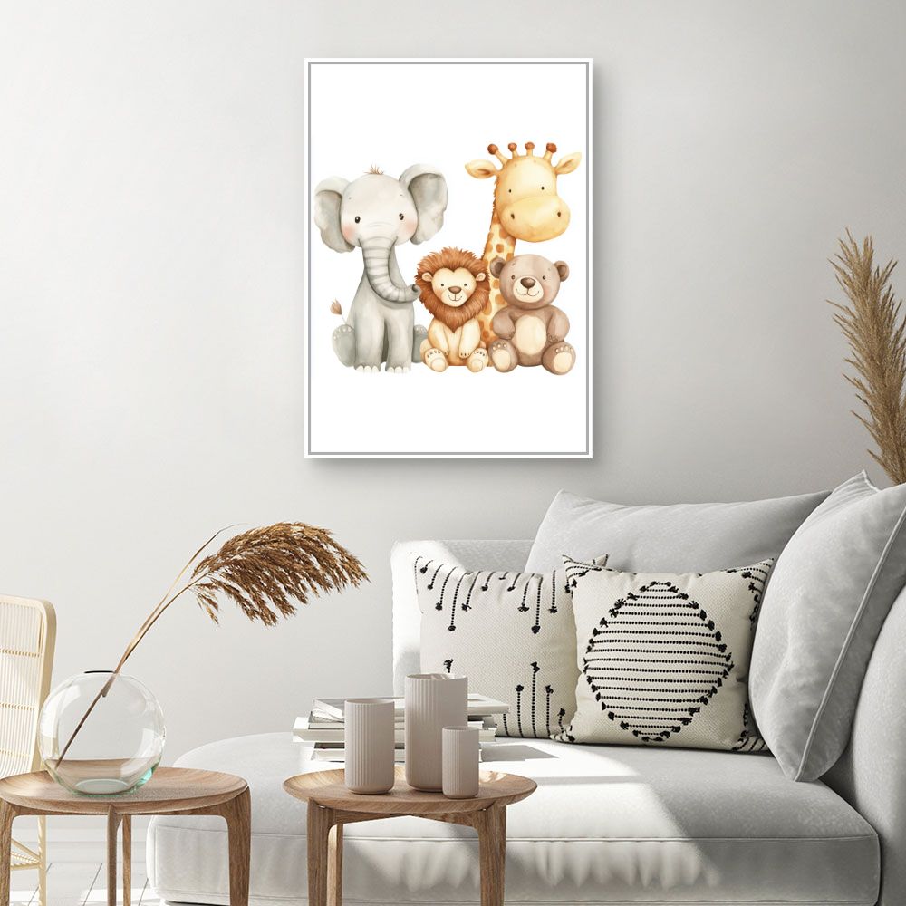 Tableau imprimé pour enfants 'Animaux adorables'