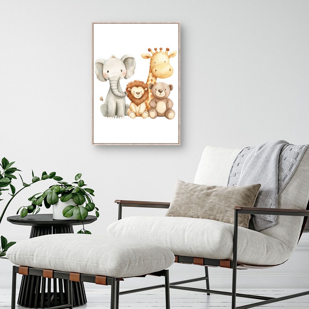 Tableau imprimé pour enfants 'Animaux adorables'