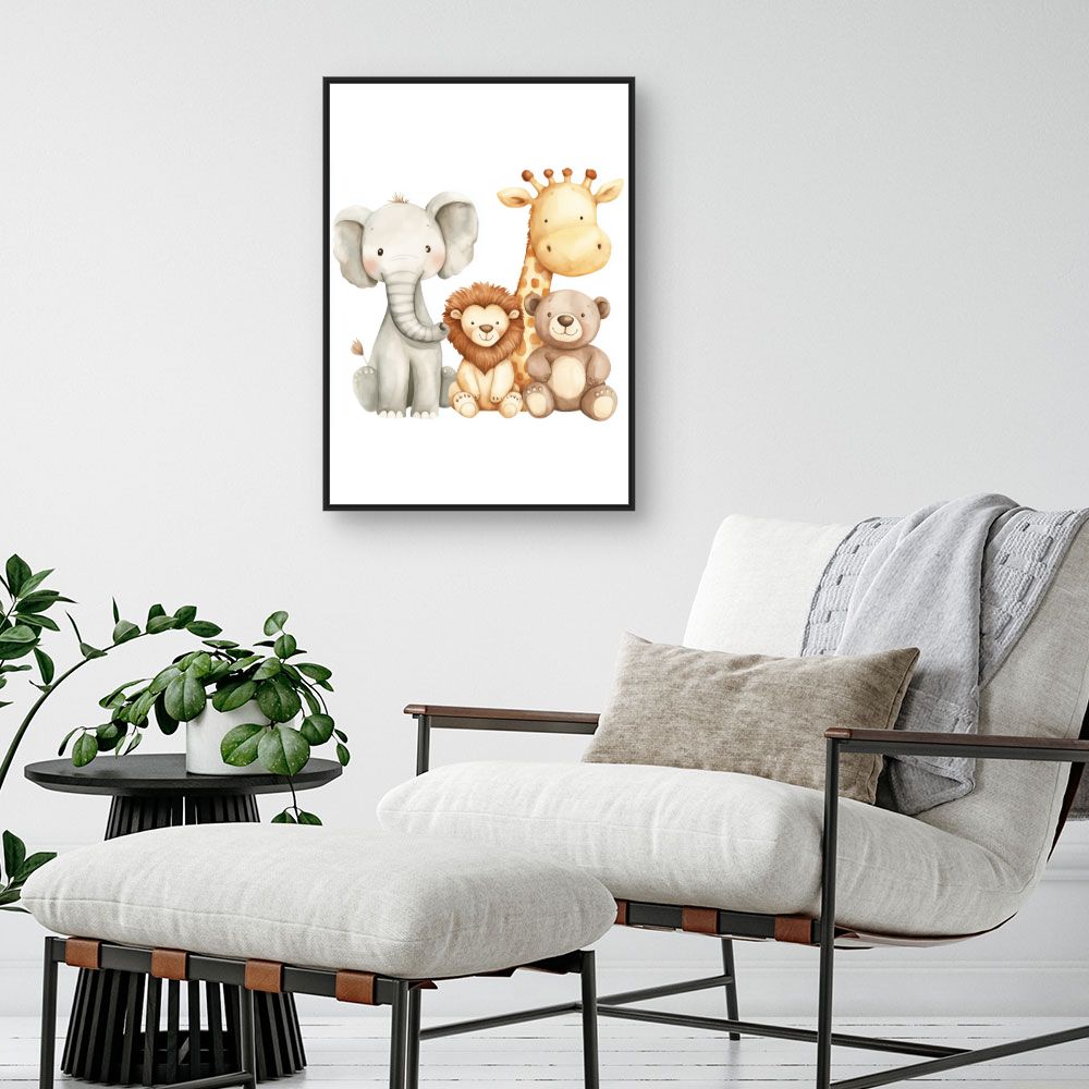 Tableau imprimé pour enfants 'Animaux adorables'