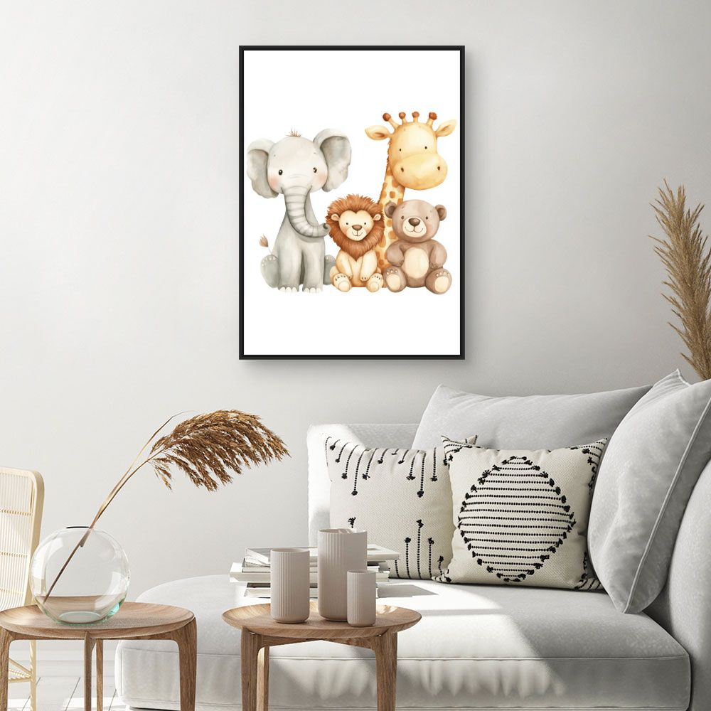 Tableau imprimé pour enfants 'Animaux adorables'