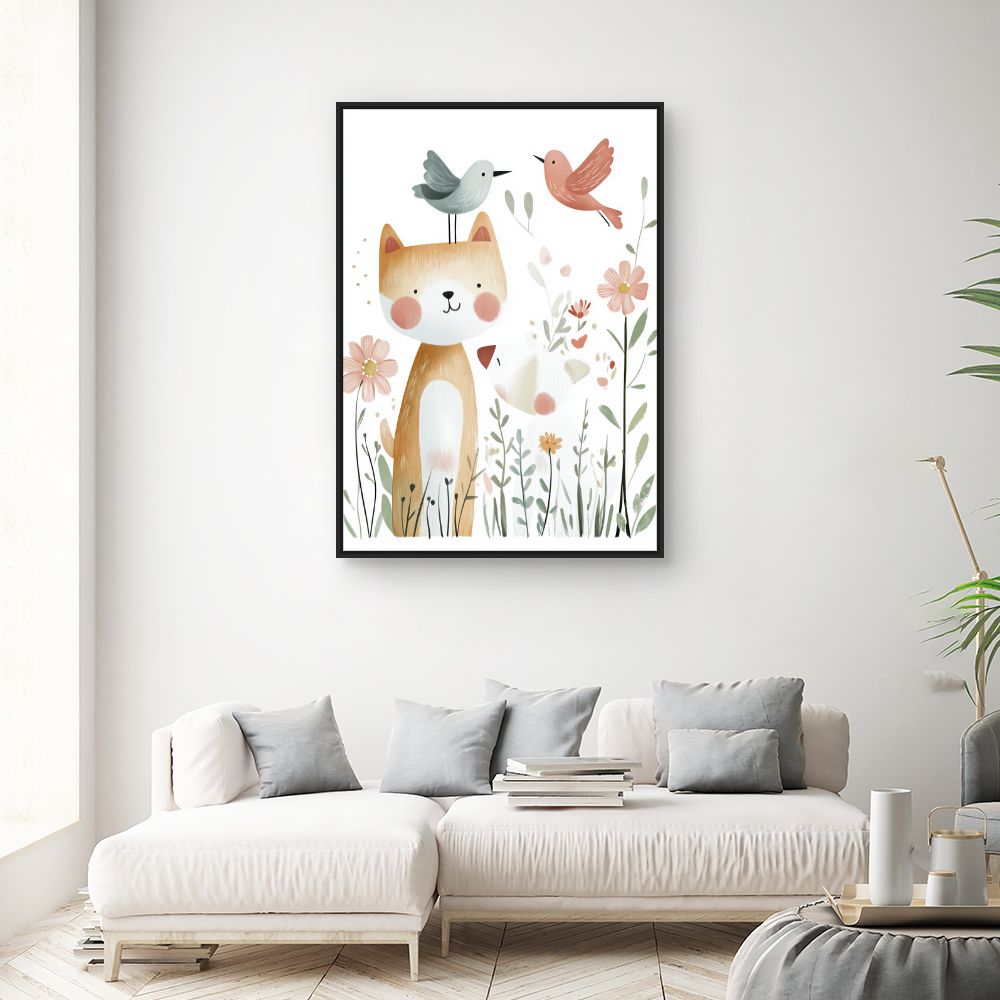 Tableau imprimé pour enfants 'Animaux adorables'