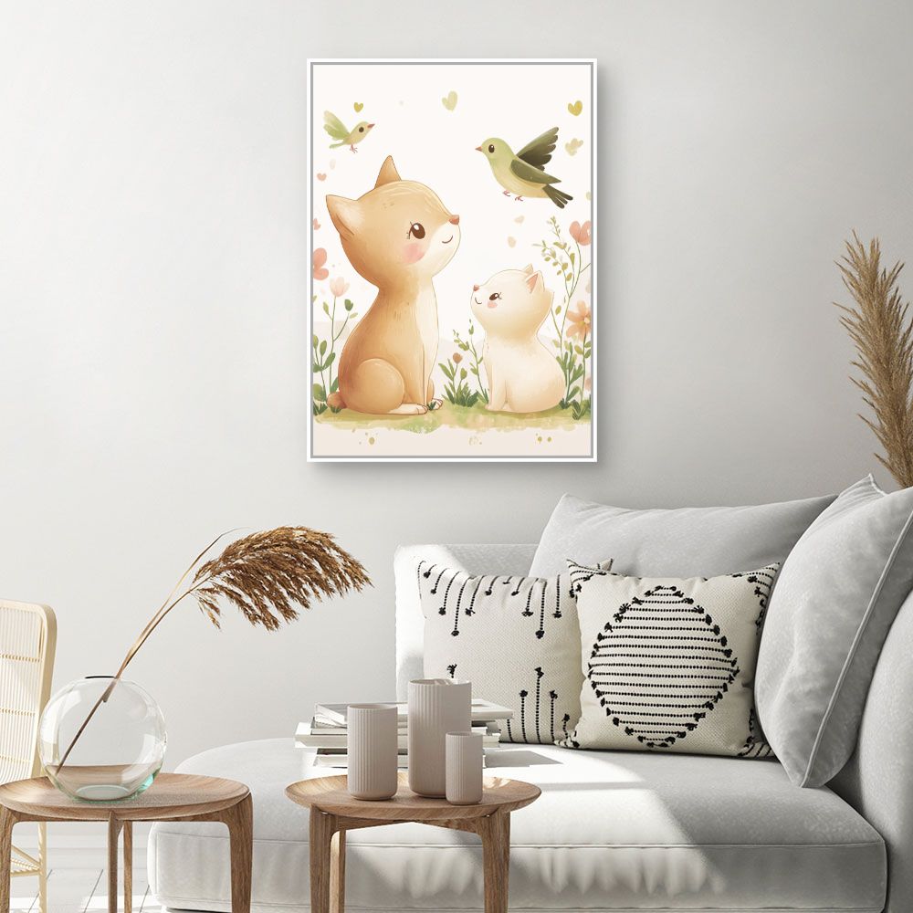 Tableau imprimé pour enfants 'Animaux adorables'