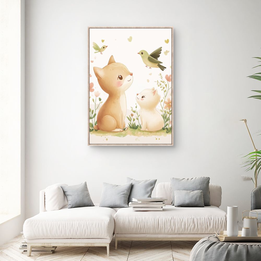 Tableau imprimé pour enfants 'Animaux adorables'