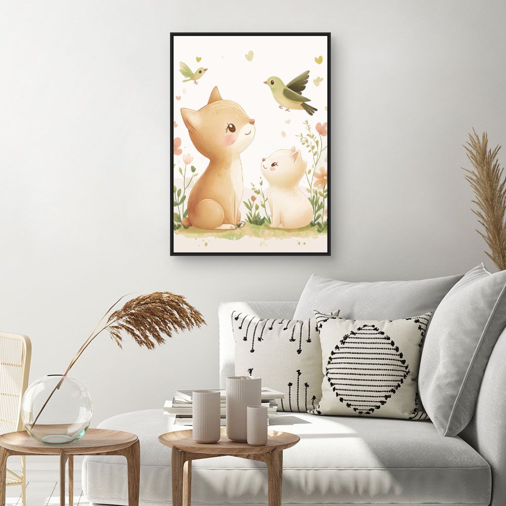 Tableau imprimé pour enfants 'Animaux adorables'