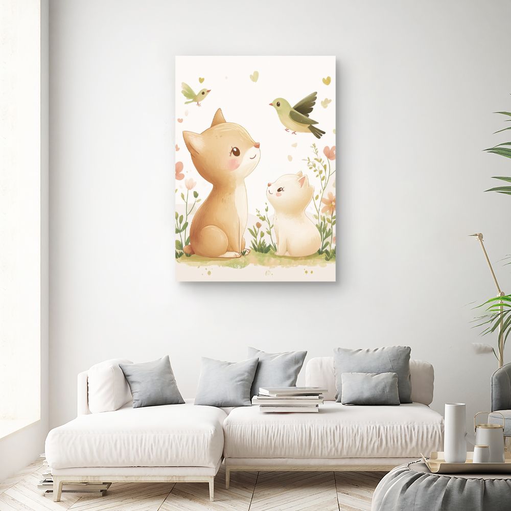 Tableau imprimé pour enfants 'Animaux adorables'