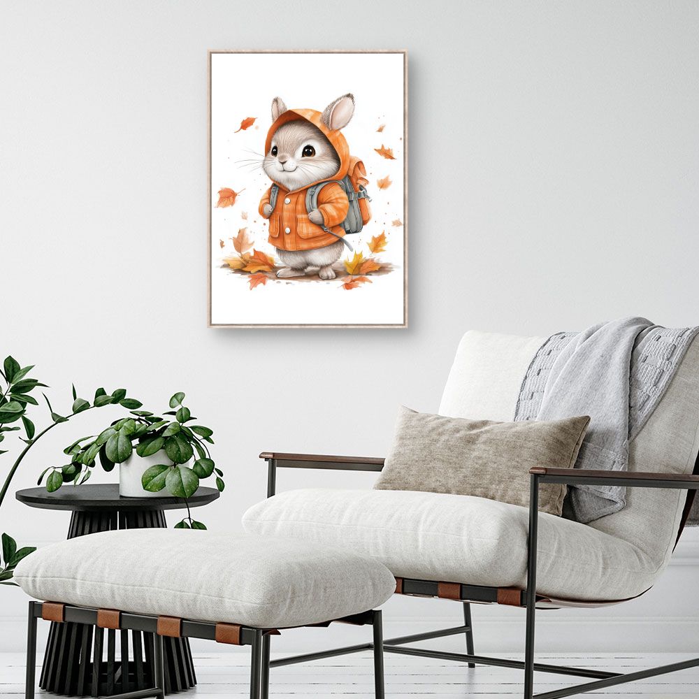 Tableau 'Lapin mignon automnal'