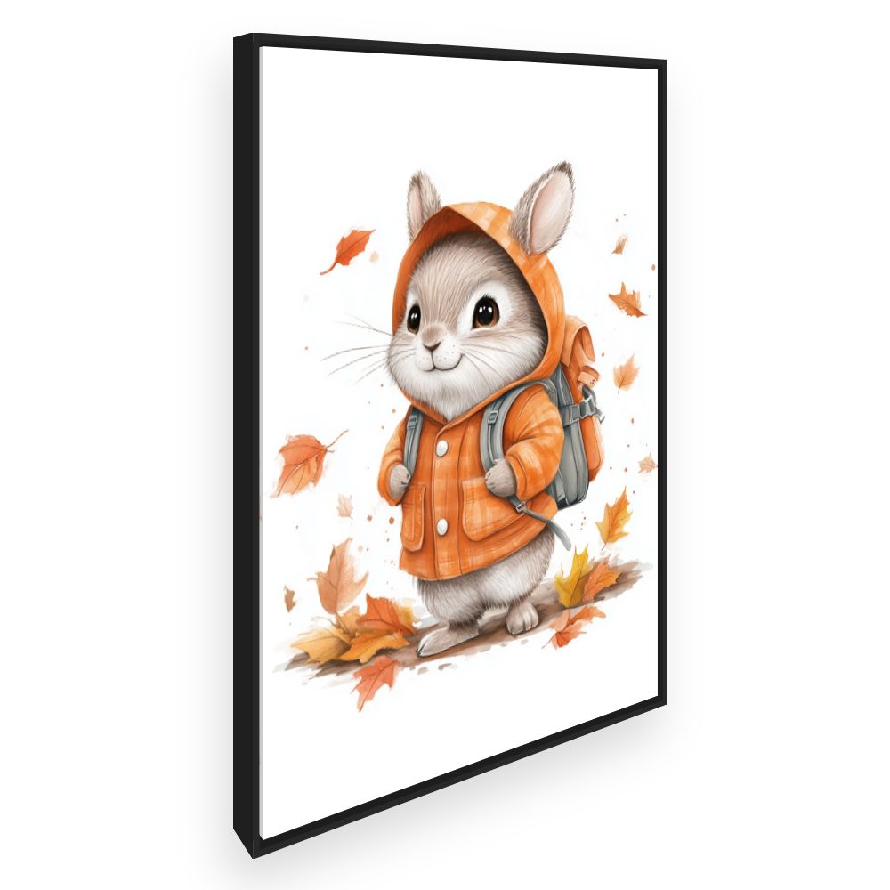 Tableau imprimé pour enfants 'Lapin mignon automnal'