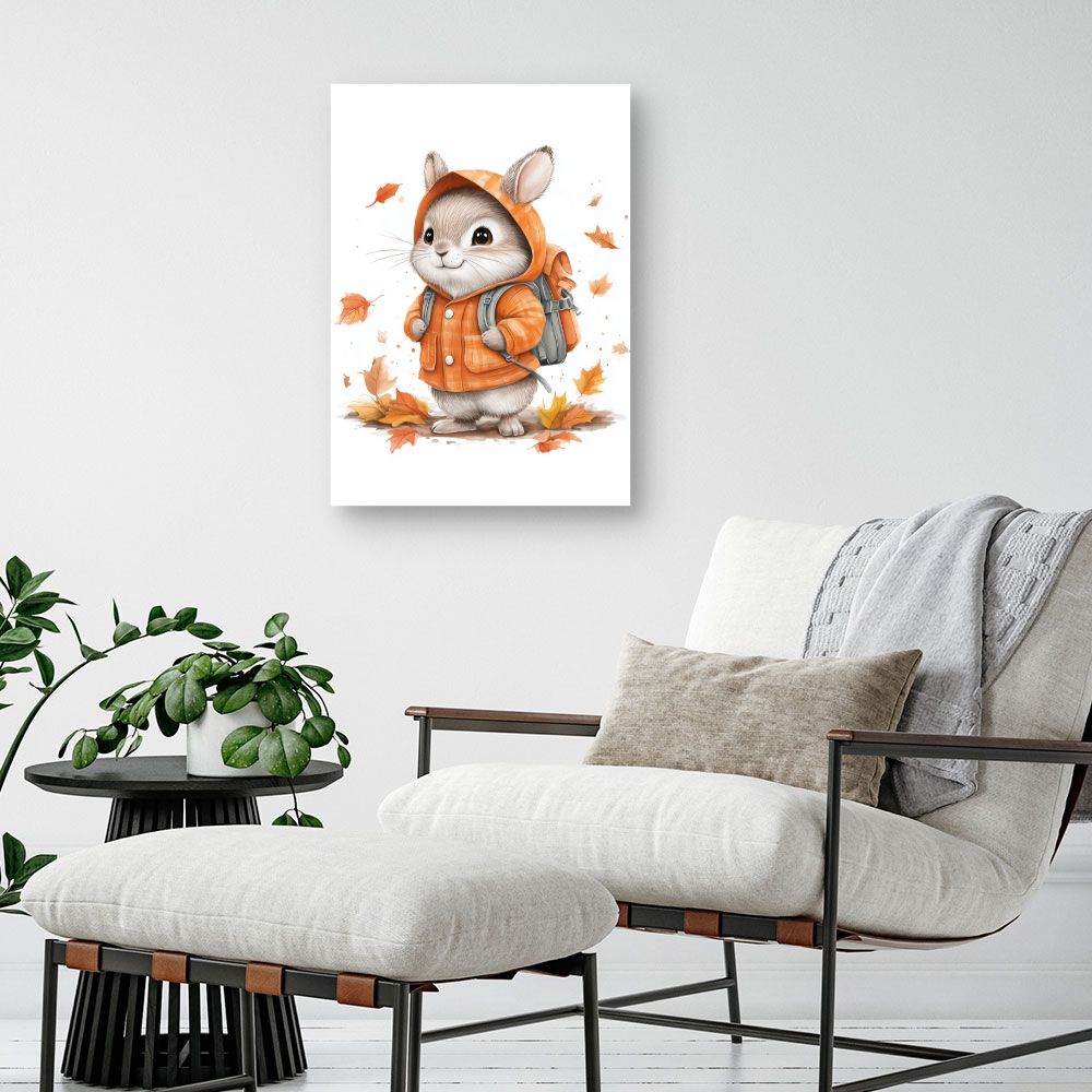 Tableau 'Lapin mignon automnal'
