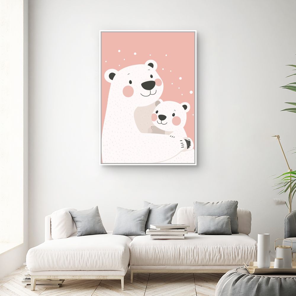 Tableau imprimé pour enfants 'Ours adorables'