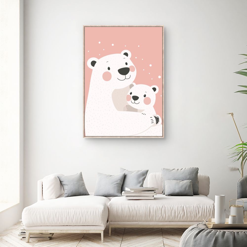 Tableau imprimé pour enfants 'Ours adorables'