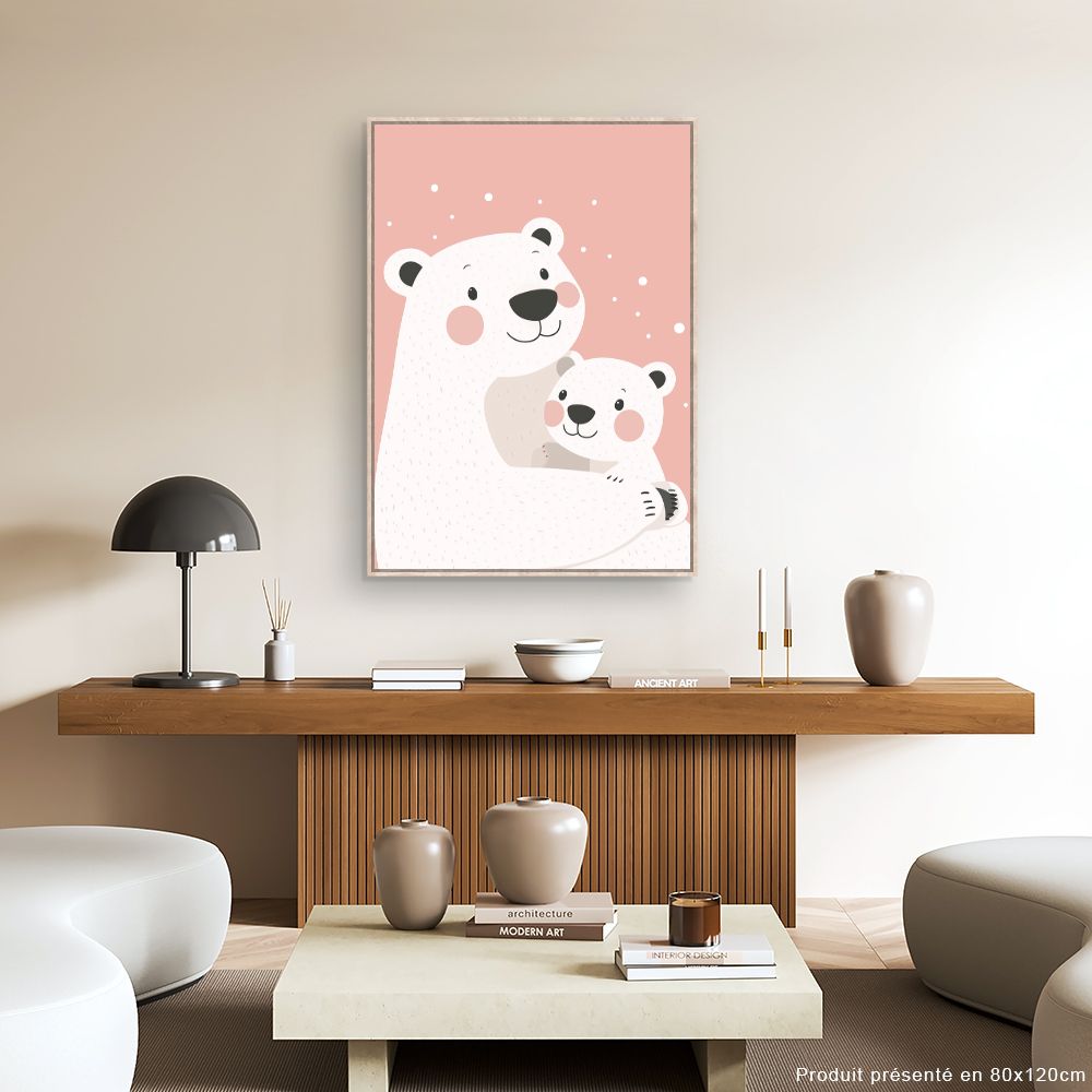 Tableau imprimé pour enfants 'Ours adorables'