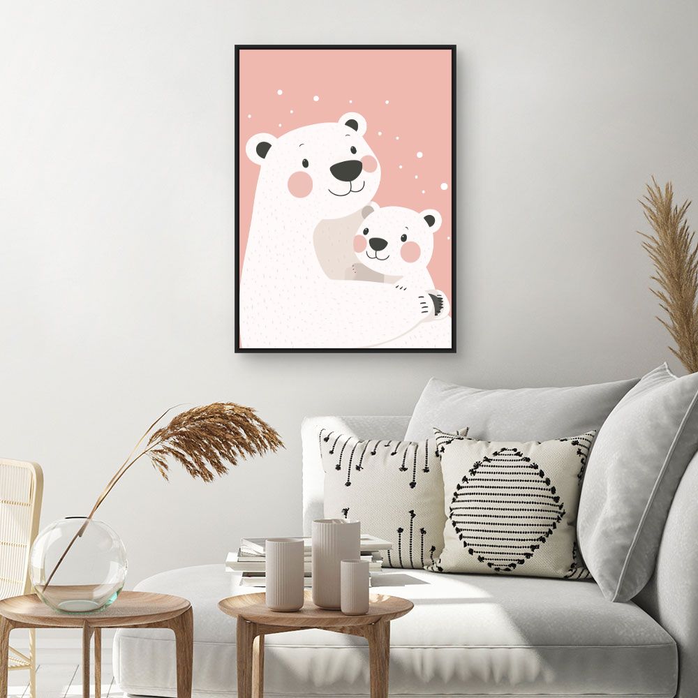 Tableau imprimé pour enfants 'Ours adorables'